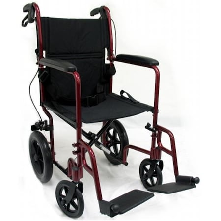 Karman Healthcare Karman Healthcare LT-1000HB-BD Transport Wheelchair-Burgundy LT-1000HB-BD